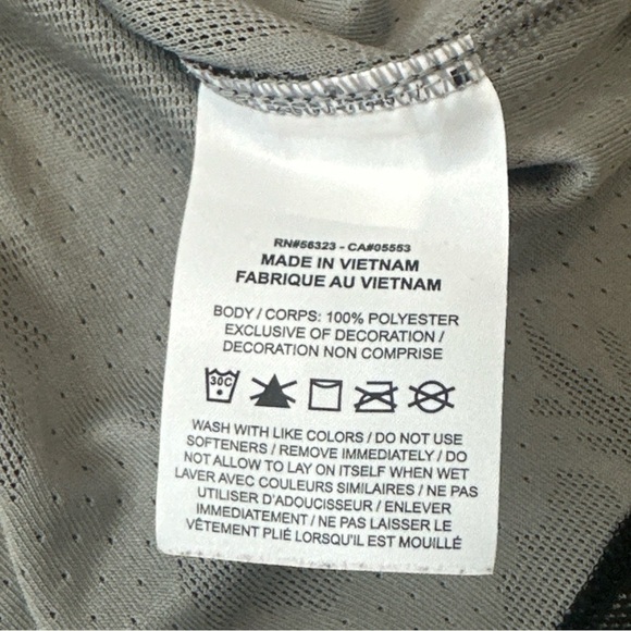 Nike Top Women Small Black Leaf Print V Neck Short Sleeve Stretch Ladies - Picture 4 of 6